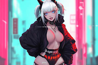 make an horror or noir comic cover or anime for you