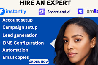 setup smartlead, instantly ai for cold email outreach marketing and email warmup