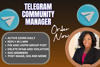 be your social media,telegram community manager, bring chatters, content creator
