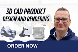 do 3d industrial design, 3d cad model, 3d rendering and 3d drawing in solidworks