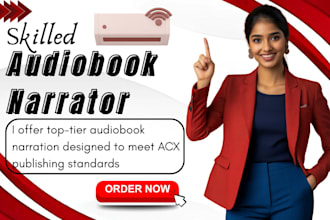 narrate fiction audiobook convert book to audiobook as a female narrator for acx