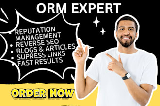online reputation management ORM, reverse SEO, PR to suppress negative links