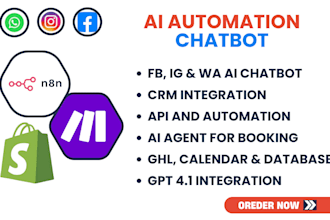 set up ai chatbots for ig fb and wa with gpt integration and CRM automation