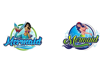 design luxury mermaid logo with satisfaction guaranteed