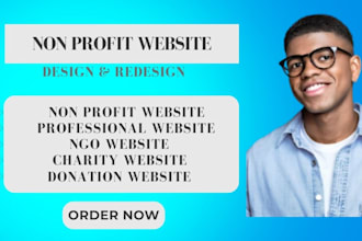 non profit, charity, or donation and ngo website on wordpress or wix
