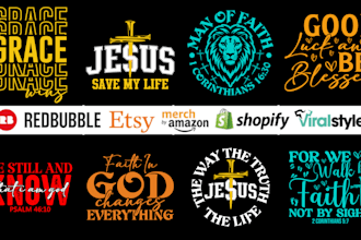create a christian typography t shirt design