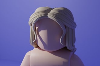 create 3d roblox ugc hair, roblox accessories, 3d model, game asset, roblox ugc