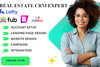 set up and manage real estate CRM lofty, kvcore, follow up boss idx website