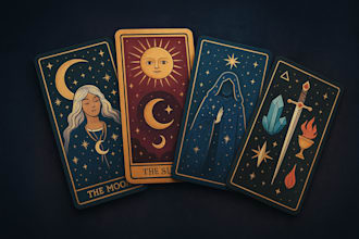design custom tarot or oracle cards with mystical and spiritual artwork