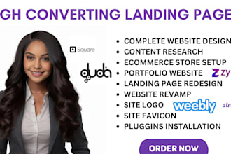create professional landing page site on carrd, strikingly
