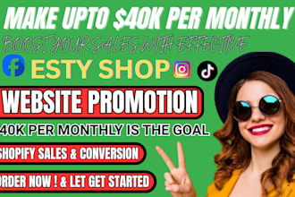 website link promoting etsy shop, ebay, stan store to increase organic traffic