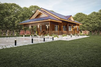 model wood and timber house framing structure in sketchup 3d