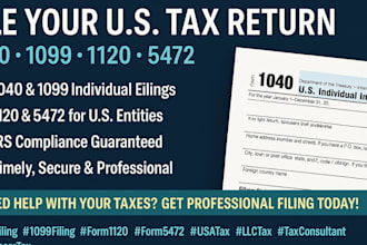 file your US tax return, irs form 1040, 1099, 1120, 5472