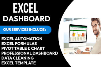 create excel dashboards, pivot tables, charts and clean data
