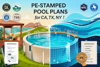 design review pe stamp ca tx ny swimming pool drawing plan