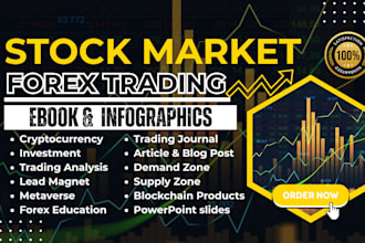write stock market ebook forex trading cryptocurrency ebook, infographics design