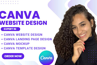 design a stunning canva website design or landing page using canva