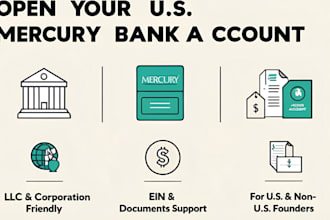 create llc USA bank like mercury bank wise stripe for  llc formation
