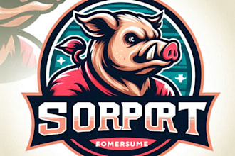 design high quality pig mascot logo with unlimited revision