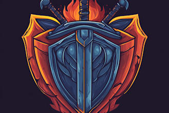 make fantasy game logo with cool unique magic style
