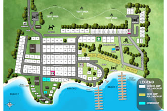 design 2d vector map, site map , rv park, campground park, festival maps etc