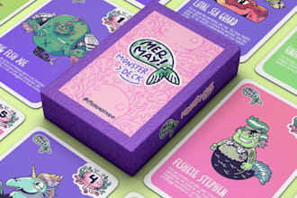 design card game, flash cards, board game tarot tuck mockup box rule book design