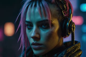 draw cyberpunk pop art anime characters