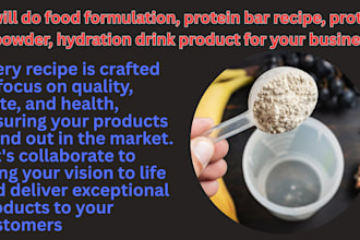 do food formulation, protein bar recipe, protein powder, hydration drink product