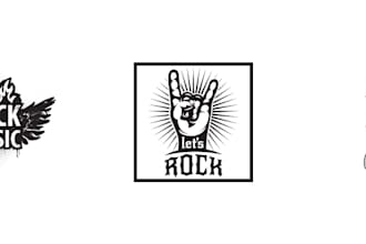 make dj music metal rock hip hop band and typography logo