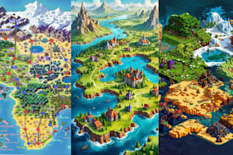 do fantasy map illustration city map 2d vector map isometric map event map