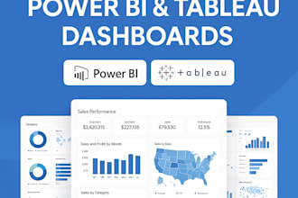 create interactive power bi and tableau dashboards for data visualization