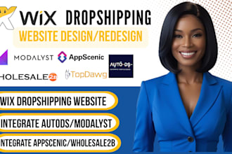 build wix autods modalyst appscenic dropshipping store design development SEO
