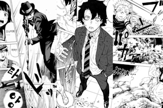 draw custom manga anime comic page manga comic manga artist webtoon manga art