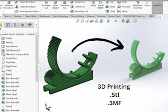 create custom 3d model and optimize stl for 3d printing using solidworks