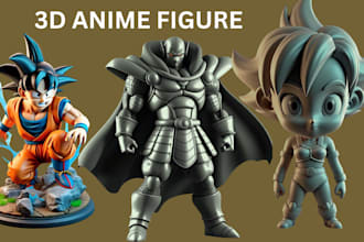 sculpt 3d anime figure, 3d toy, figurine, diorama, vrc for 3d printing or game