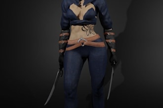 create 3d hero characters, game weapons, pbr textures, rigging for animation