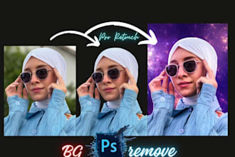 remove and change background with color correction retouch