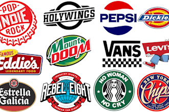 recreate, spoof, remake with your words you famous brand company style logo wit