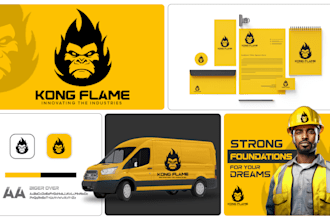 design a minimalist logo with business brand identity and branding kit