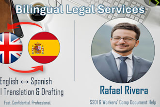 translate english to spanish and draft legal documents accurately and fast