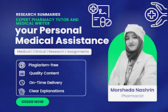 write professional pharmacy content and provide tutoring