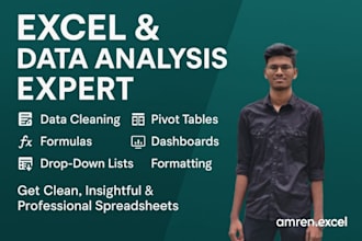 do data entry, data analysis, advanced formulas, charts, tables and many more