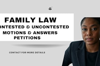 draft family law, divorce, child support, child custody, alimony court documents