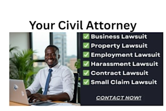 be civil lawyer for property, business, employment, and personal injury lawsuits