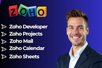 be zoho developer, zoho mail, zoho calendar, zoho projects, zoho sheets