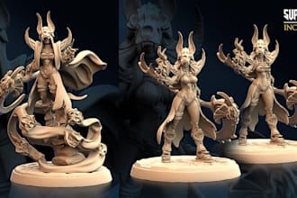 sculpt custom 3d miniatures for printing, tabletop, dnd, 3d print and paint