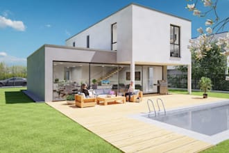 redesign australian house exterior, change wall color,modernize rooftop house,2d