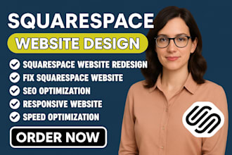 design redesign squarespace website or build website development squarespace seo