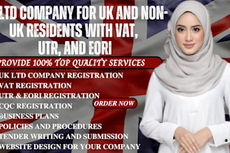 register your UK ltd company for UK and non residents with vat utr and eori