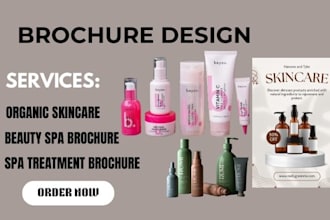 design product brochure for skincare, beauty spa, wellness, fashion and cosmetic